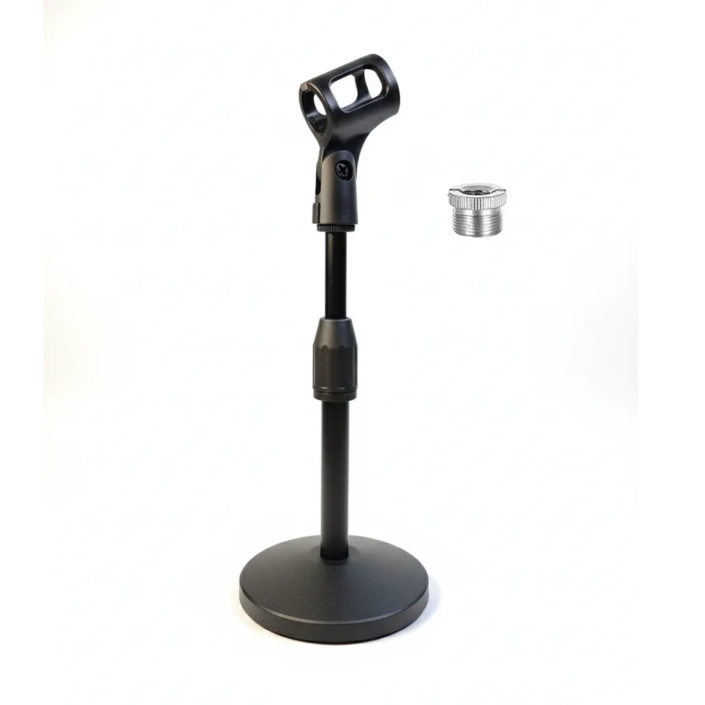 Table Microphone Stand Support Pedestal Feet Adjustable Desk Mic Holder Bracket Speech Live Fixing with 5/8