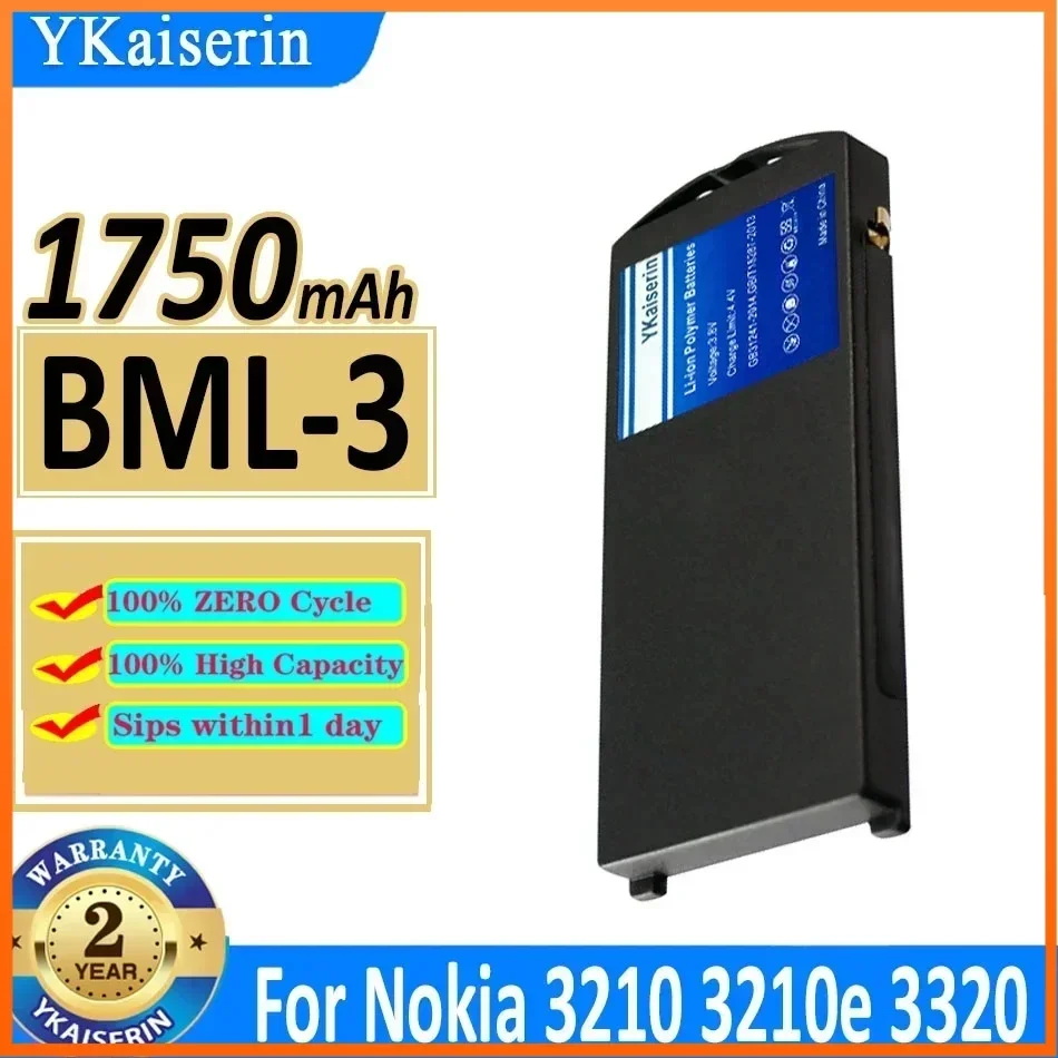 

YKaiserin BML-3 BML3 1750mAh Battery for Nokia 3210 3210e 3320 Portable Mobile Phone Batteries Warranty 2 Years + Track Code