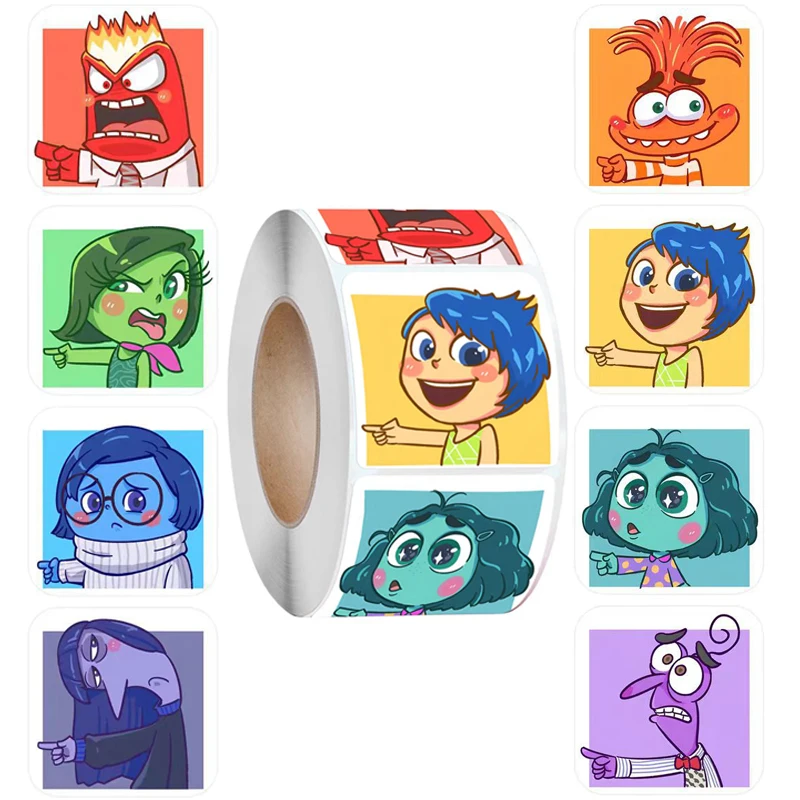 500Pcs Inside Out Cartoon Sticker Kindergarten Children Reward Sticker Joy Anger Disgust Fear Sticker Toy Kid's Birthday Gift