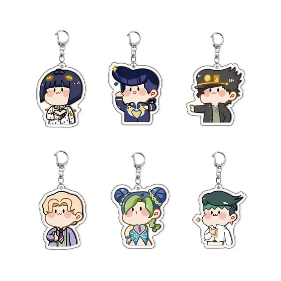 

6 шт. JJBA акриловый брелок Джонатан Джостар Джозеф двухсторонний брелок для ключей сумка кулон аниме периферийные милые коллекционные для фанатов