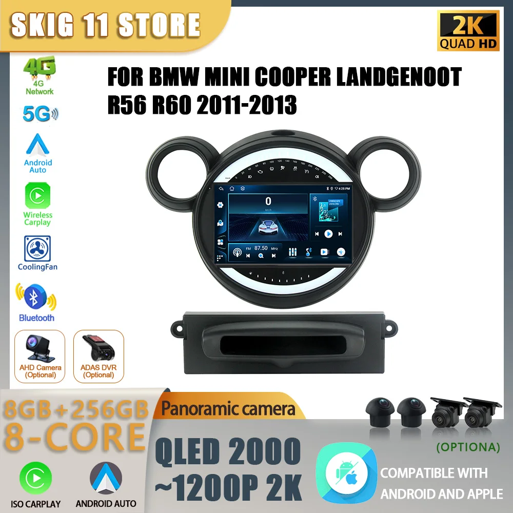 For BMW Mini Cooper Landgenoot R56 R60 2011-2013 Car Radio Multimedia Navigation 4G GPS Wireless Carplay Bluetooth Touch Screen