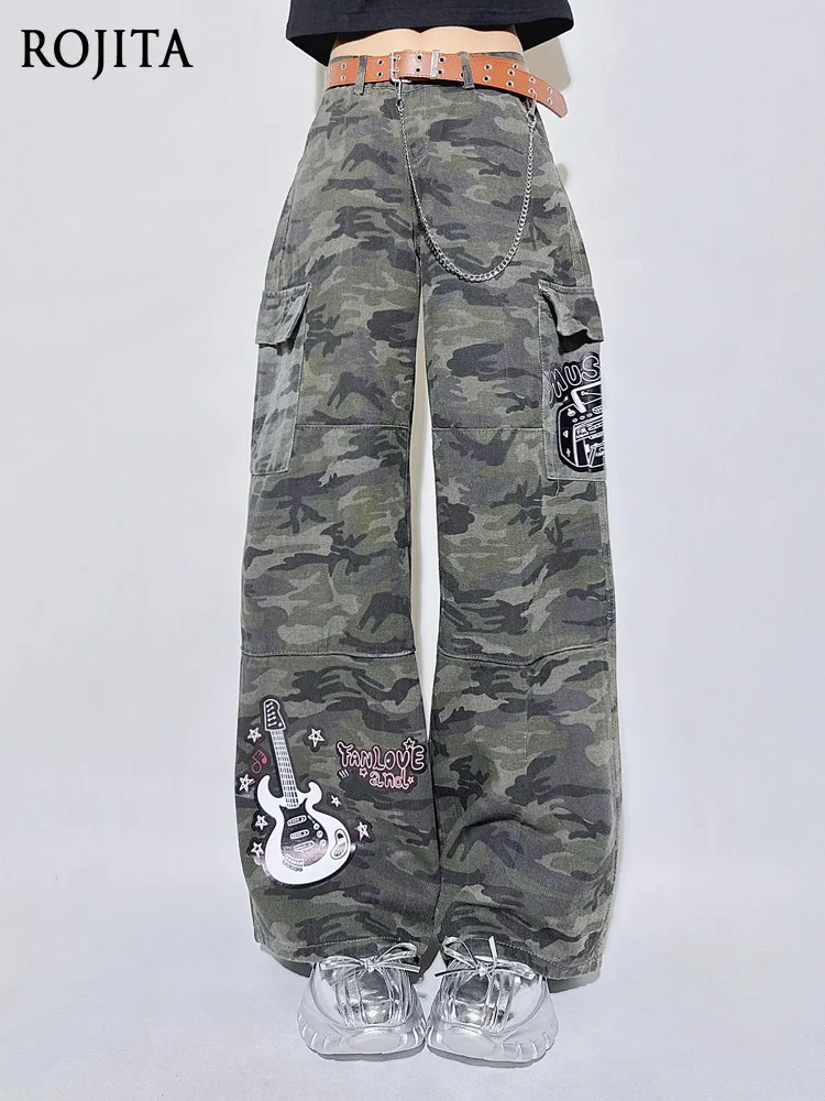 Original Cargo Pants for Women American High Street Hip Hop Camouflage Multi-Pocket Design Loose Hot Girl Long Pants