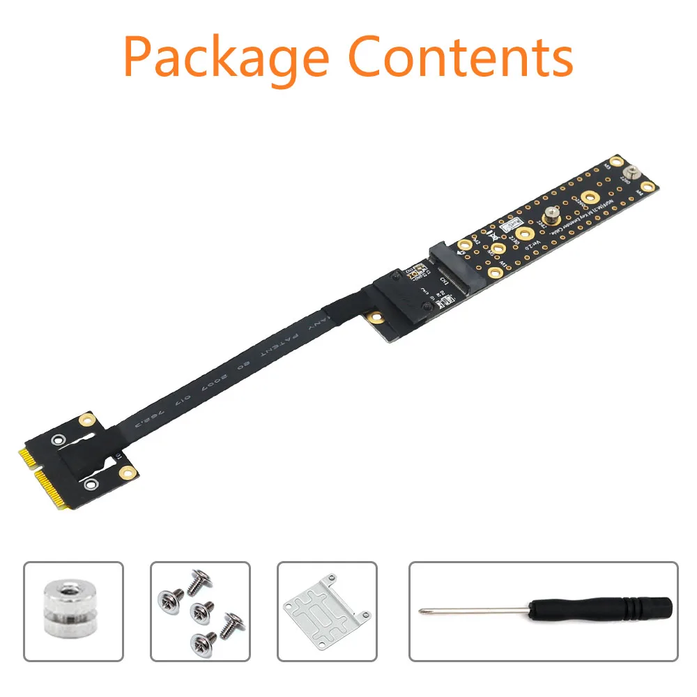 Add On Card Mini Pcie Male To Key M Female Board Adapter with Cable mini pcie to NVME for 2230 2242 2260 2280 M.2 NVME SSD