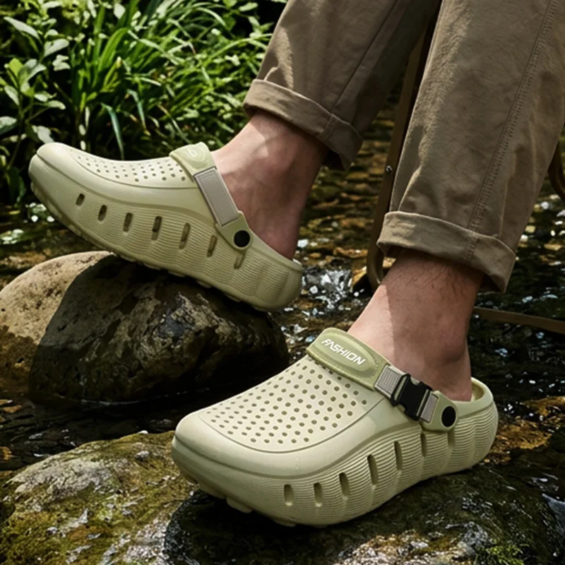 Comfort Platform Mix Color Brand Clogs Men Summer 2026 Soft Cloud EVA Beach Sandals Thick Bottom Waterproof Water Shoes for Men