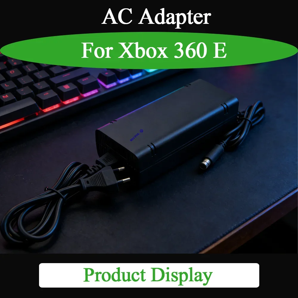 High Quality 1PCS For Xbox 360E Durable AC Adapter Supply with Cable US/EU/UK Plug For Xbox 360E Accessory 12V 47-63 Hz 100-240V