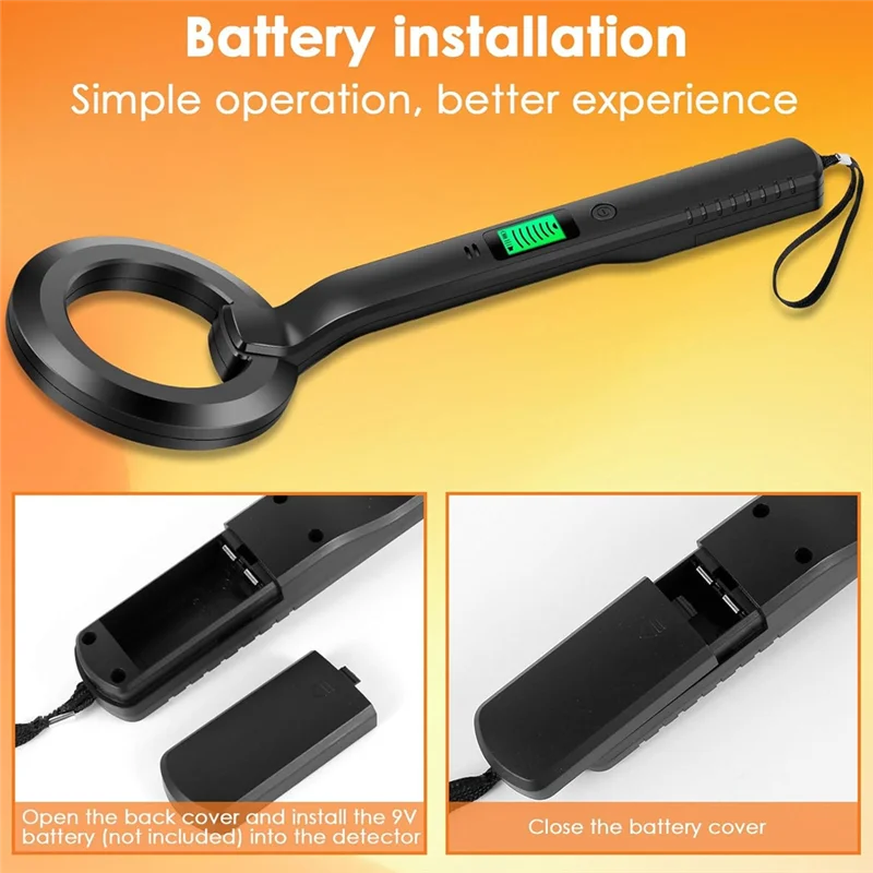 AA08-Metal Detector, Detector With Audible & Alerts 360° Scanning Handheld Metal Detector Treasure Finder For Metal Object
