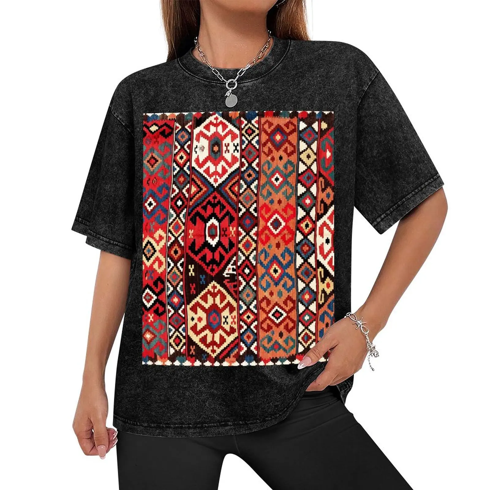 Azeri Azerbaijan South Caucasus Kilim Print T-Shirt baggy shirts funny meme t-shirts sweat shirts, men