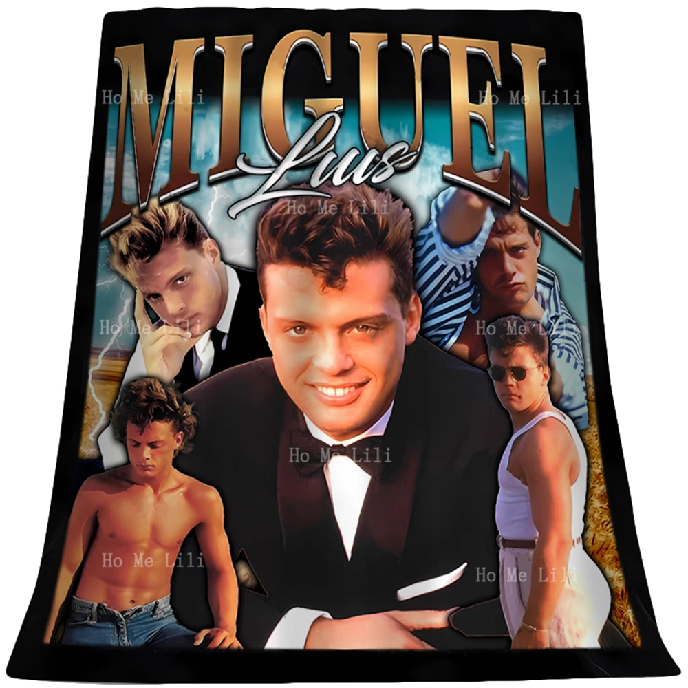 Retro Luis Miguel Vintage Poster Print Soft Cozy Flannel Blanket Suitable For All Seasons Use