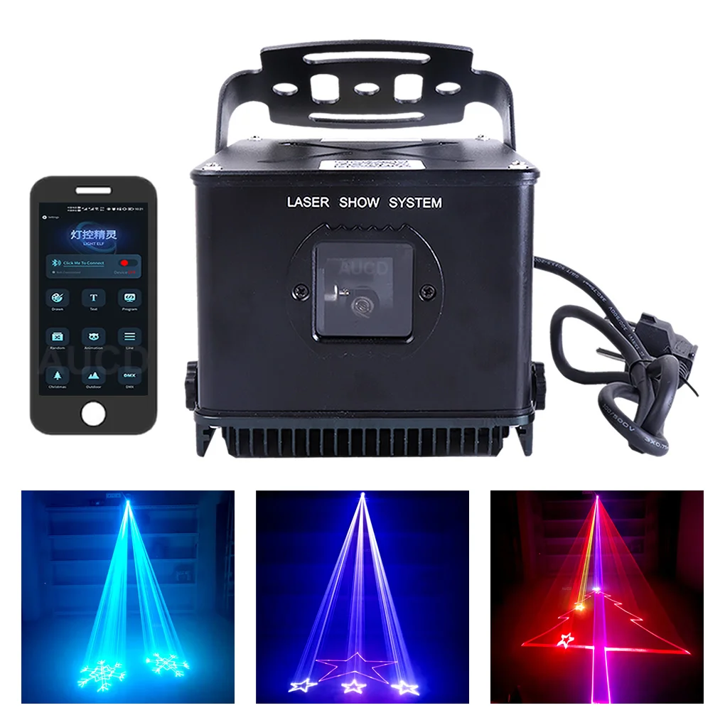 3W RGBW Xmas Animation Laser Projector Lights + iOS Android Phone APP Program Control DMX Waterproof IP65 Party Stage Lighting