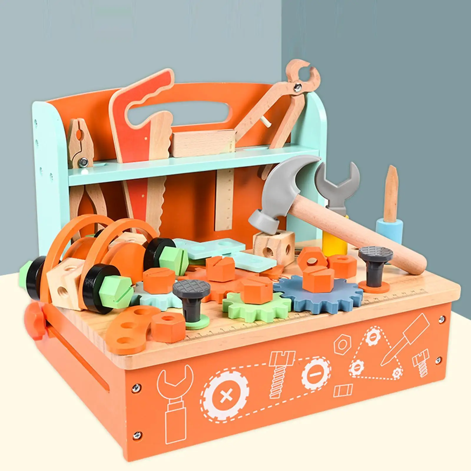 Ensemble d'assemblage de jouets Montessori, outil en bois, coordination œil-main, jouets de construction en bois, multi-usages pour la maison, 3 à 6 ans