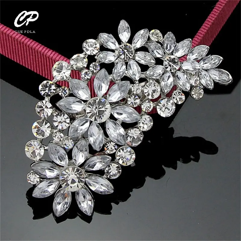 Fashion Exaggeration Luxury Multi-color Feather Rhinestone Brooch Corsage Women\'s Dress Accessories Jewelry