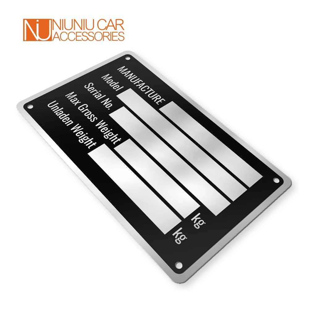 Blanco Of Gegraveerd Aluminium Trailer Id Tag Vin Plaat Seriële Gvwr Medische Rv Onderdelen Camper Accessoires