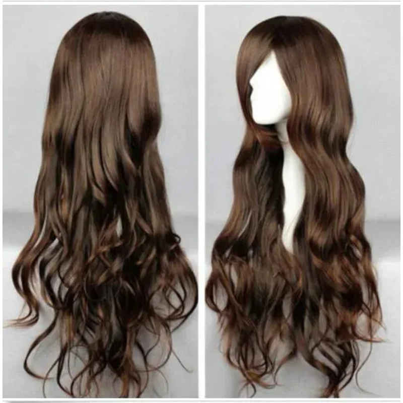 New fashion long brown straight wasy women Lady girl cosplay hair wigs wigs cap