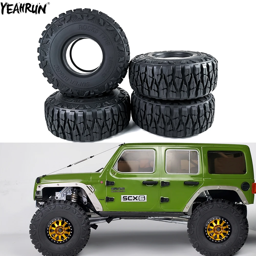 

YEAHRUN 4Pcs 180x70mm Rubber Tires 2.9" Terrain Wheel Tyres For 1/6 Axial SCX6 AXI05000 JLU AXI05001 Honcho RC Crawler Car