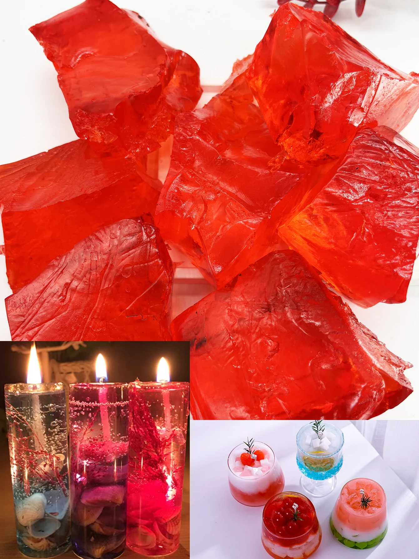 DIYキャンドル作り用レッドクリアゼリーワックス100g - - Candle Making Gel Wax のレビューと価格