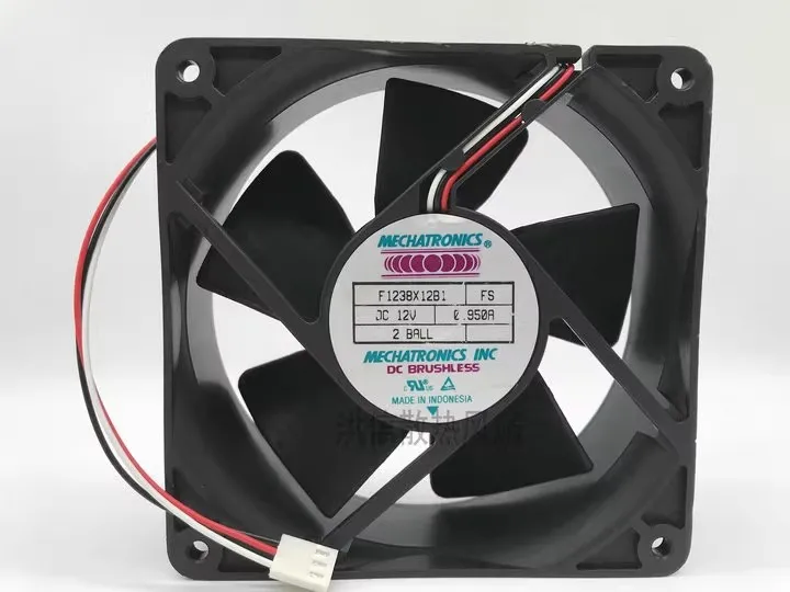 Frete grátis ventilador de rolamento de esferas original f1238x12b1 fs 12v 0,950a três fios