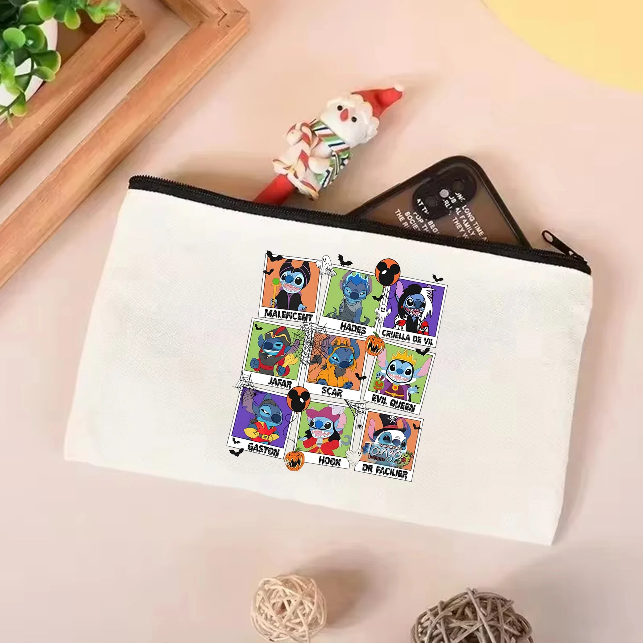 Stitch Disney cattivi Halloween Graphic Canvas Bag Stitch Emotion Photos tote bag Disney Kids Halloween candy storage bag