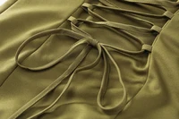 Suninheart Summer Elegant Olive Green Maxi Dress for Women Flowy Long Dress with Scarf Birthday Party Beach Graduation dress - Image 6