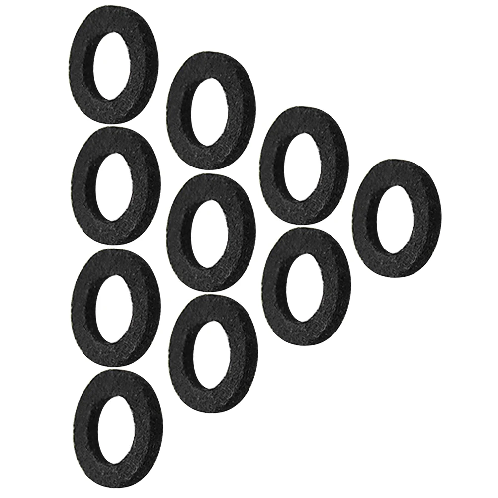 

10 Pcs Trumpet Felt Washer Black Hair Pad Accessories Smooth Cotton Long Service Life Easy Replace Storage Transport Musical