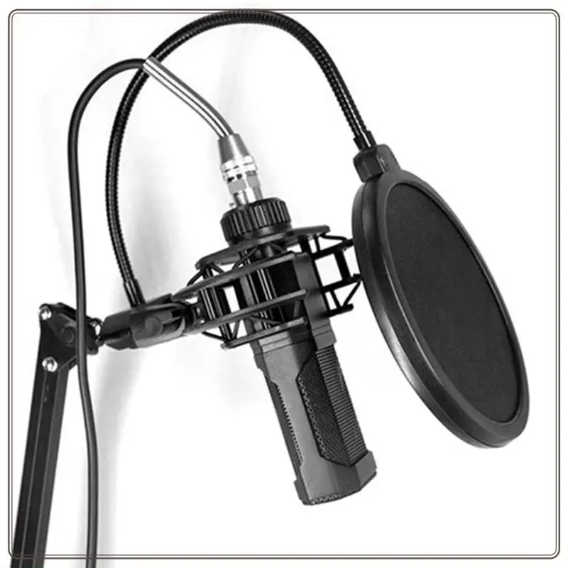 

Microphone Filter Studio Microphone Cover Recording Anti Spray Cover Shield With Flexible Gooseneck And Clamp