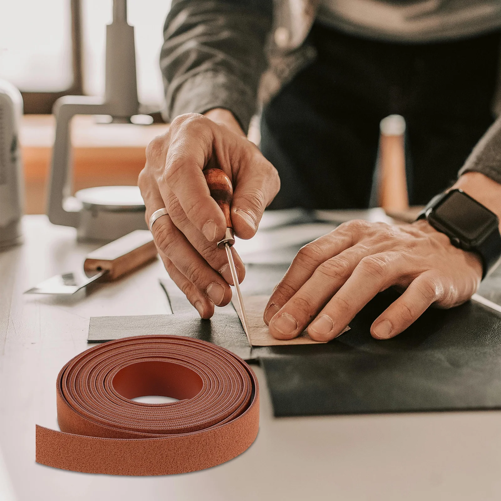 

3Pcs Strips Faux PU Strap Roll 2Cm Wide 18M Long DIY Bag Shoulder Belt Craft Material Belt Strips