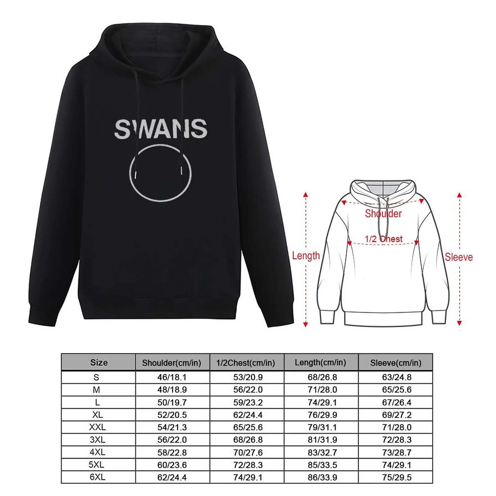 SWANS Pullover Hoodie Kleidung für Herren Herren Sweatshirt Big Size Hoodie