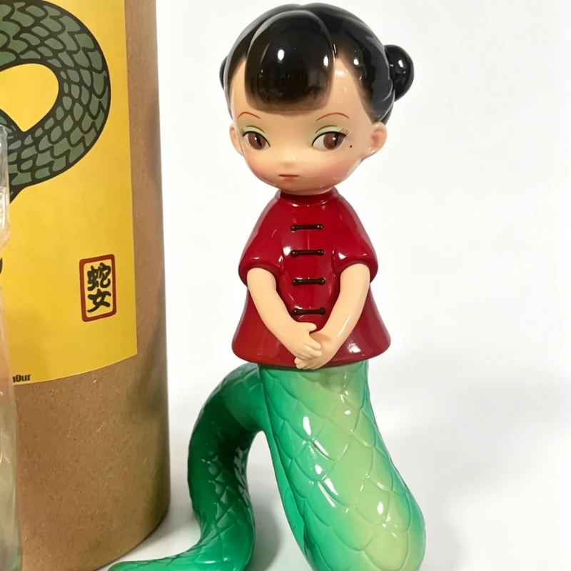 

Black Humour Sofubi Collection Action Figure Abah Snake Catgirl Collectible Rare Vinyl Figure Designer Doll for Collection