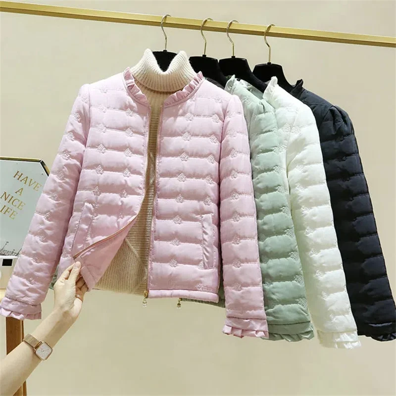 

Thin light Down Cotton Jacket Female Short Coat Autumn Winter Women's Outerwear 2023 New Female Cotton Padded Jacket Parkas 3XL