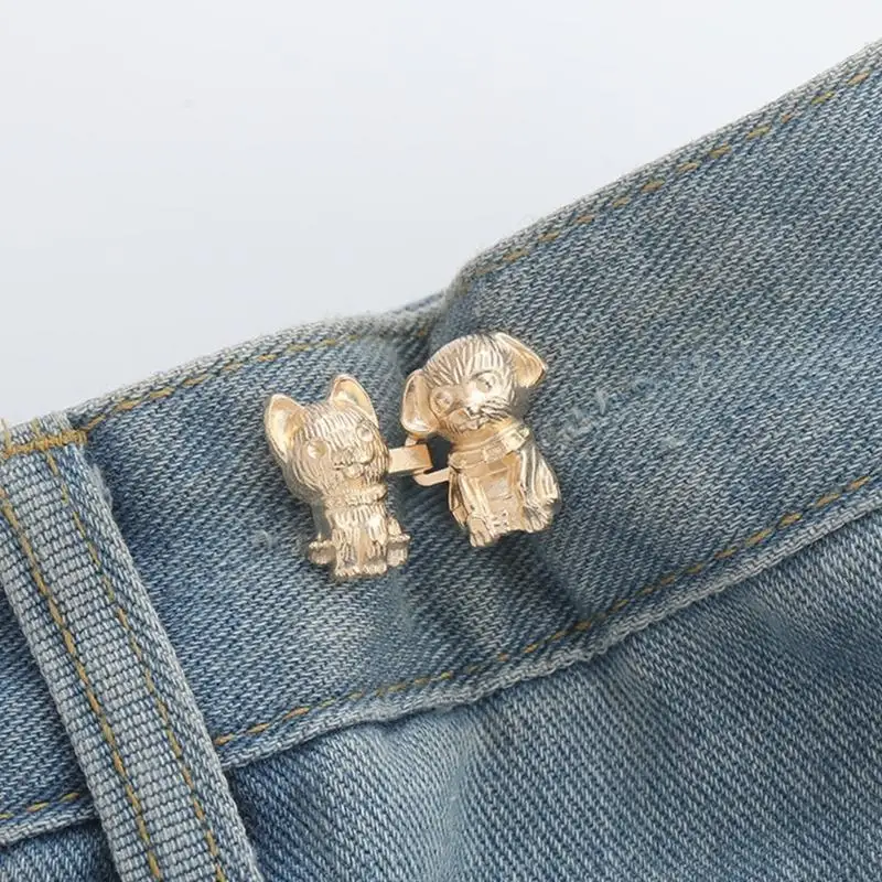 

195E кнопка для затягивания талии котенка и щенка, съемные пуговицы для брюк, булавка для подтяжки талии, пряжка для одежды, для