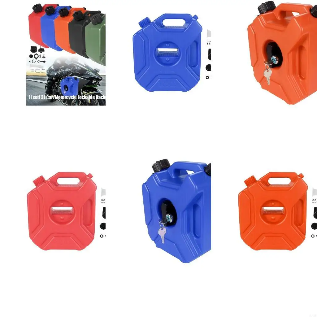 6XDF Portable 3L Motorcycle Spare Gas Flexible Hose Corrosion Resistant for Adventure Rides Accessories