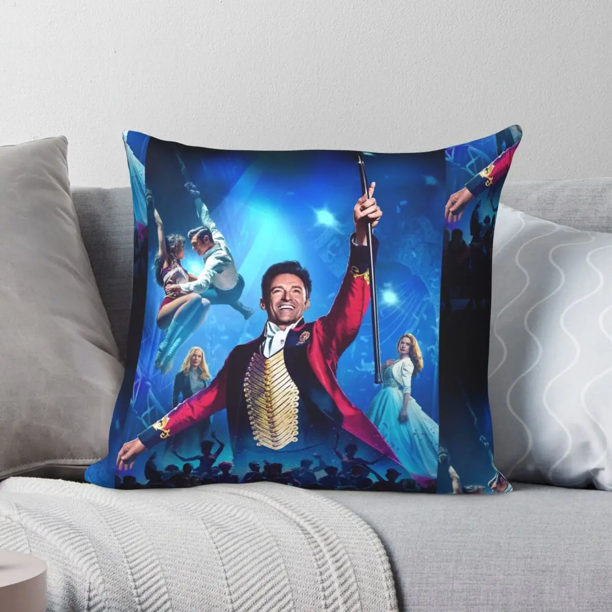 

The Greatest Showman Square Pillowcase Polyester Linen Velvet Pattern Zip Decor Car Cushion Cover 45x45