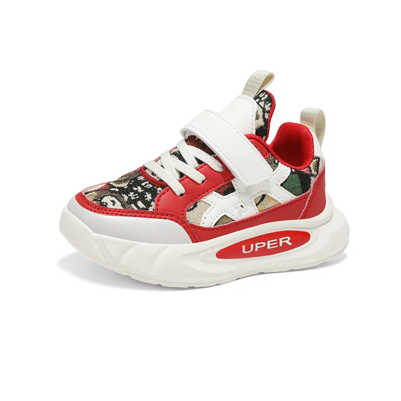 

Спортивная обувь для мальчиков, весна-осень 2024, новый стиль, сетчатая спортивная обувь для мальчиков, синяя, черная, красная, модная, универсальная, на липучке