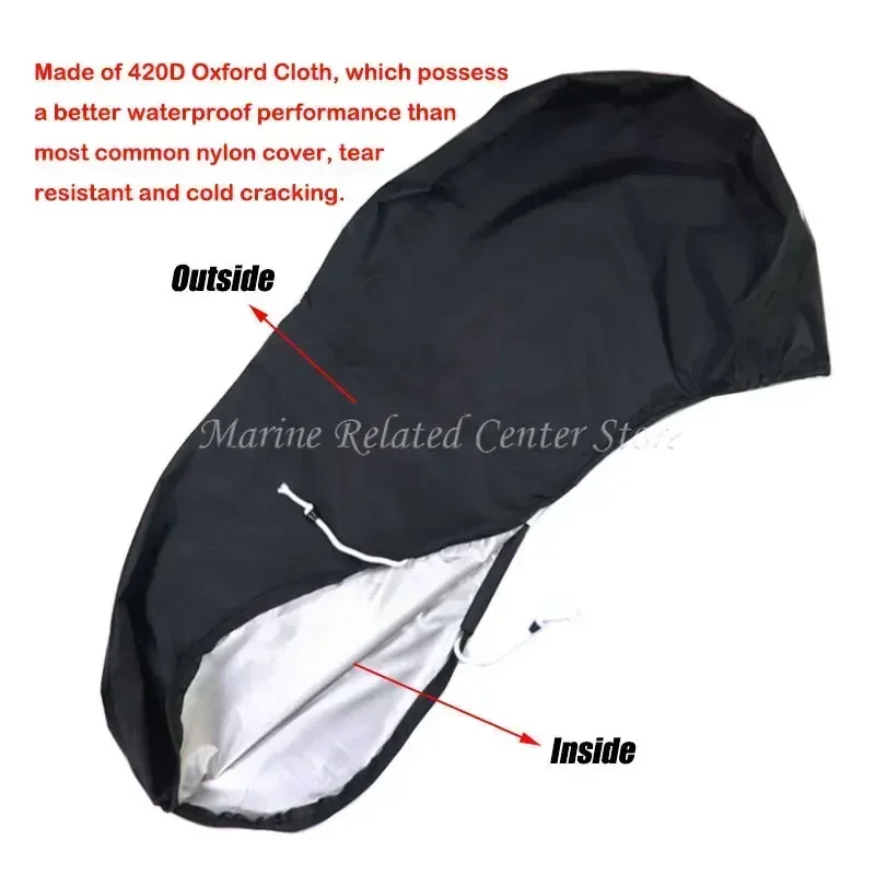 420D 6-225HP Motor Engine Boat Cover Anti Half Outboard UV Oxford Waterproof Protector Dustproof Air Antigores Yacht Marine