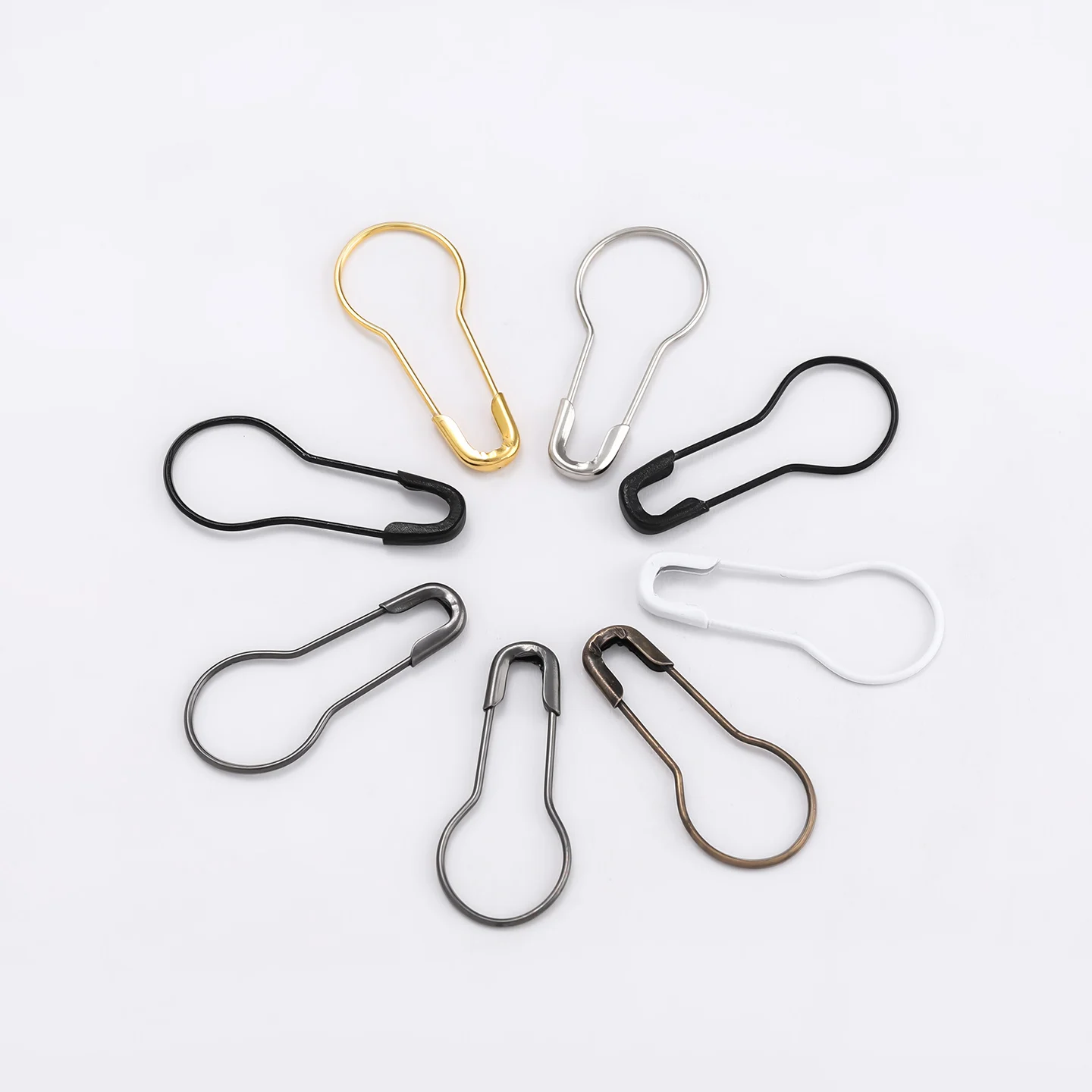 

100pcs/Lots Iron Gourd Shape Safety Metal Pins Knitting Cross Stitch Holder for DIY Craft Accessories Marker Tag Clips