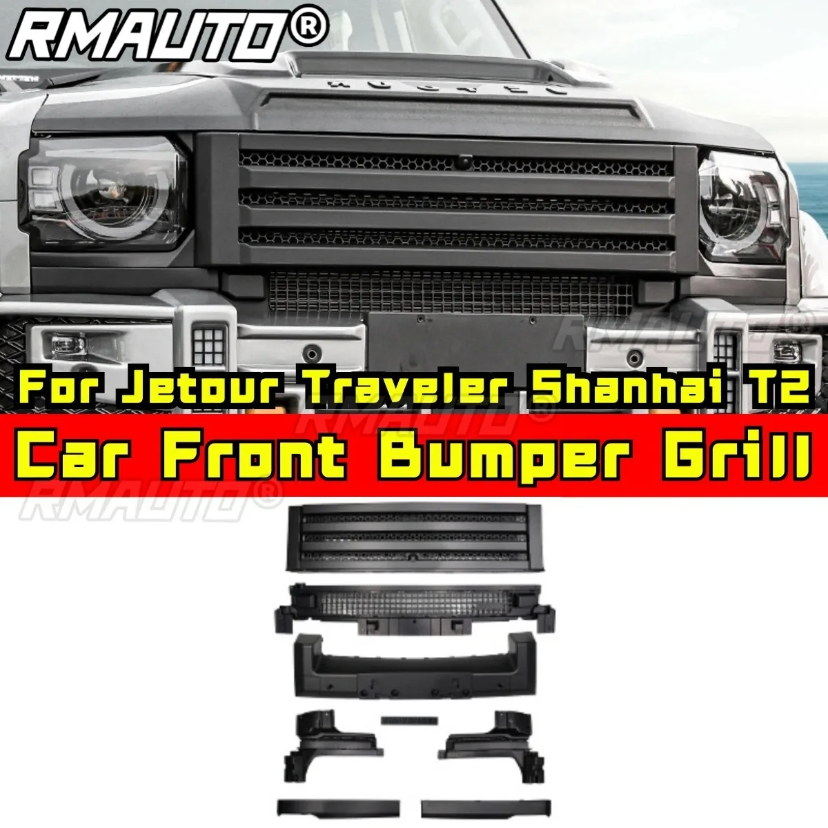 Front Bumper Grille Car Grille Racing Grills Front Grill Body Kit For Jetour Traveler Shanhai T2 Car Accessories