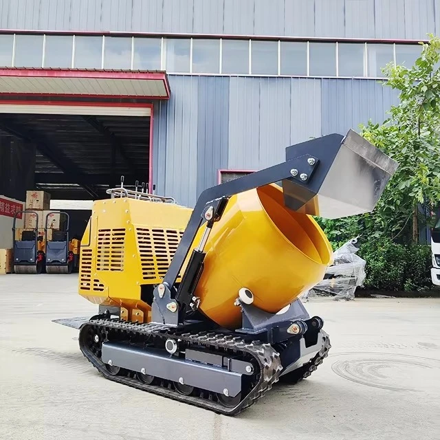 Custom Small Project Special 750kg Mini Crawler Concrete Mixer Truck Skid Steer Loader Self Loading Portable Tracked EPA Engine