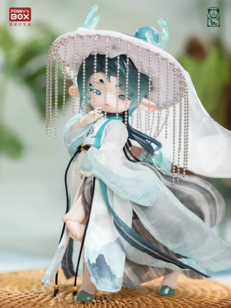 New Penny'S Box Danqing Anime Figure Bjd Movable Joint Dragon Head Doll Turquoise Antique Clothes Decoration Collection Gift Toy