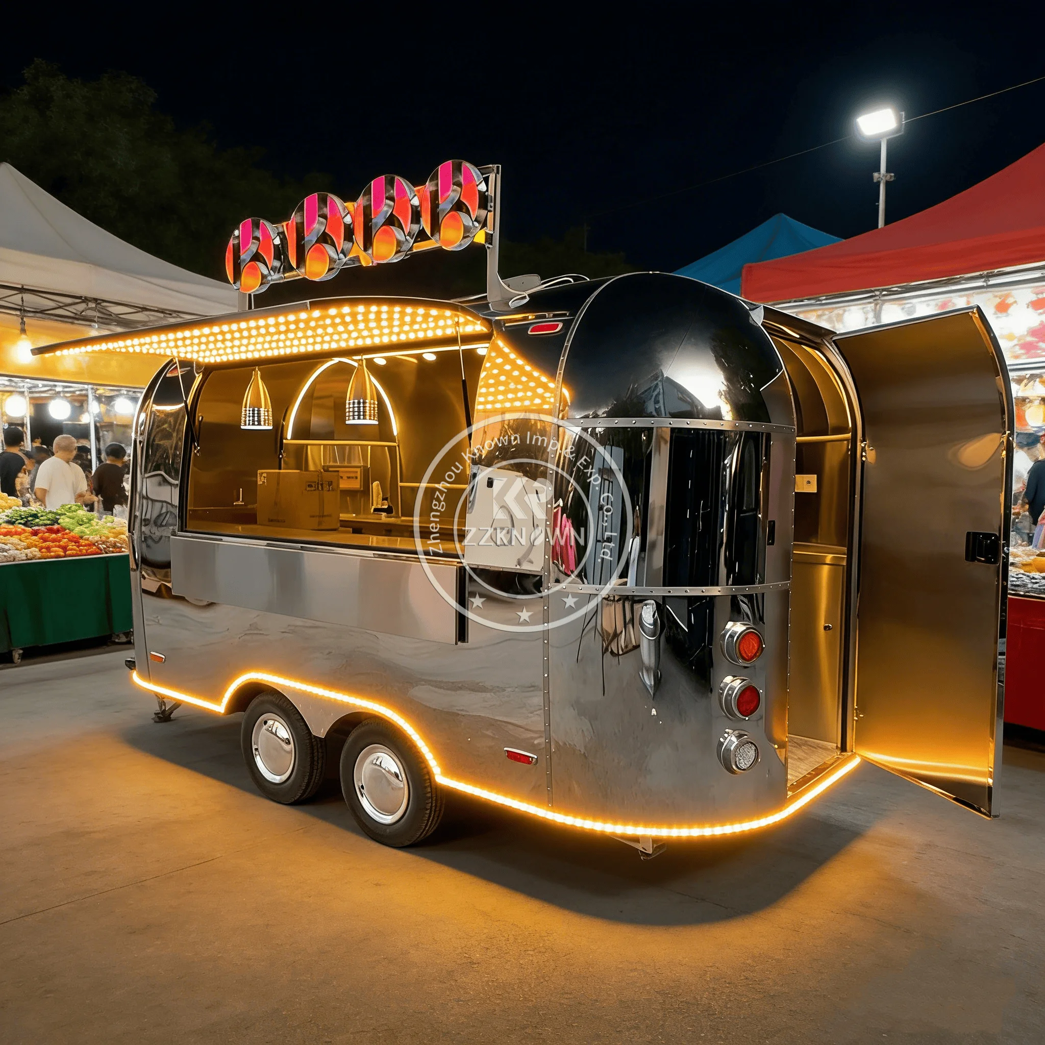 New Design Unique Customized Outdoor Mobile Kitchen Cheap Mobile Food Truck Barbecue Food Trailer for Sale