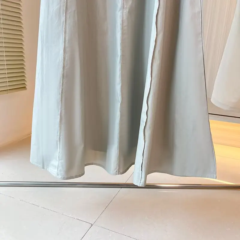 Maxdutti Summer Tank Dress Women French Beige Sleeveless Dress Minimalist Splicing Slim Fit Mini Dress Evening Dresses Vestidos