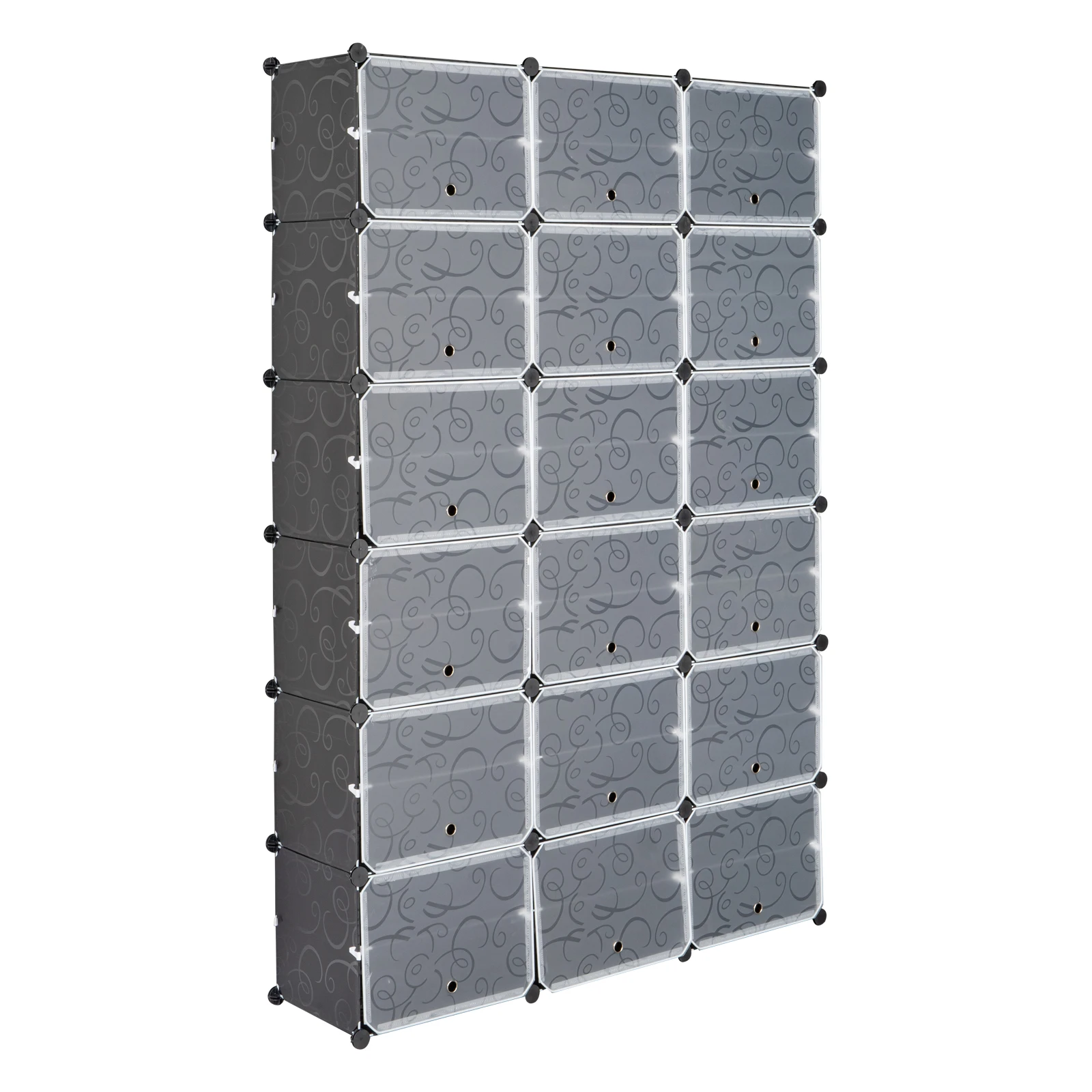 12-Tier Portable 72 Pair Shoe Rack Organizer 36 Grids Tower Shelf Storage Cabinet Stand  Black