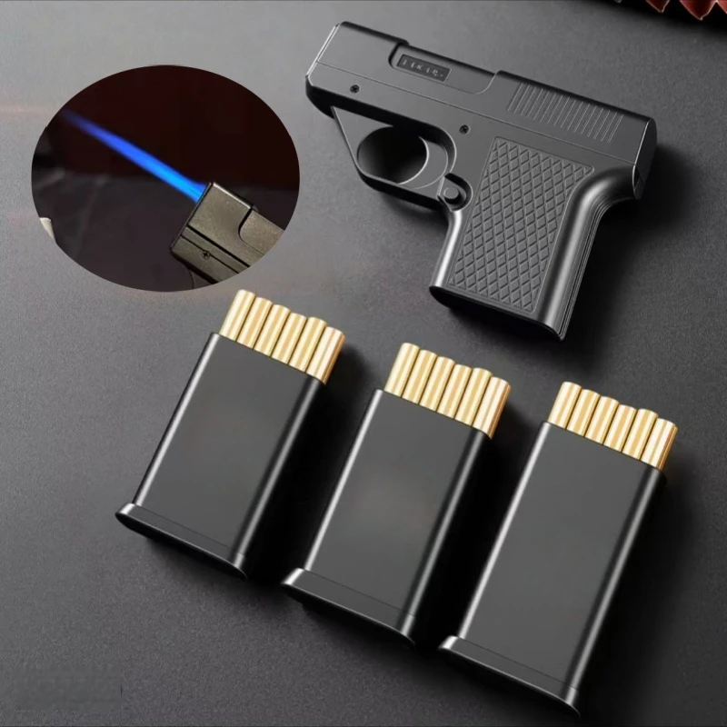 

Cool Pistol Style Windproof Belt, 3 Cigarette Boxes, Lighter, Jet Turbine Inflatable Outdoor Lighter, Personalized Men's Gift