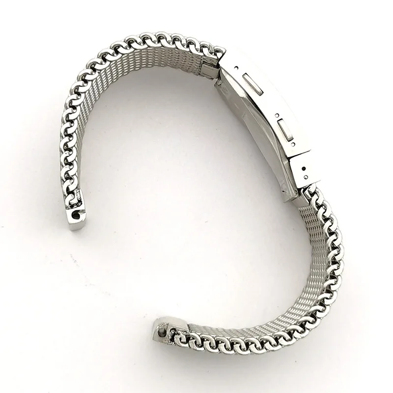 22mm Milanese Stainless Steel Mesh Watchband for IWC Omega Seiko Samsung Watch High-end Metal Watch Bracelet Folding Clasp