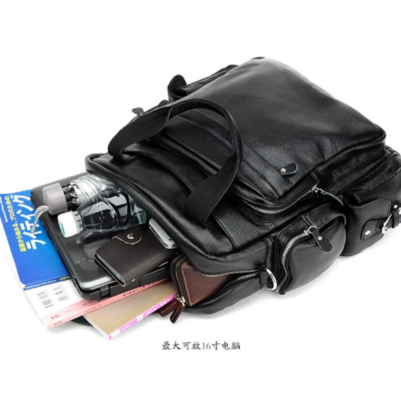 Multi-function 4use Men\'s Genuine Leather Backpack Large Capacity Bagpack Male Travel Rucksack Laptop Backpack Shoulder Bag M034