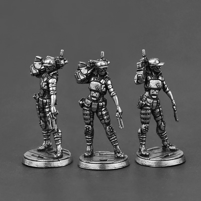 Futuristic Tech Cyberpunk Style Metal Soldier Model Action Figures Board Game Piece Miniature Ornament Accessories Toys Gifts