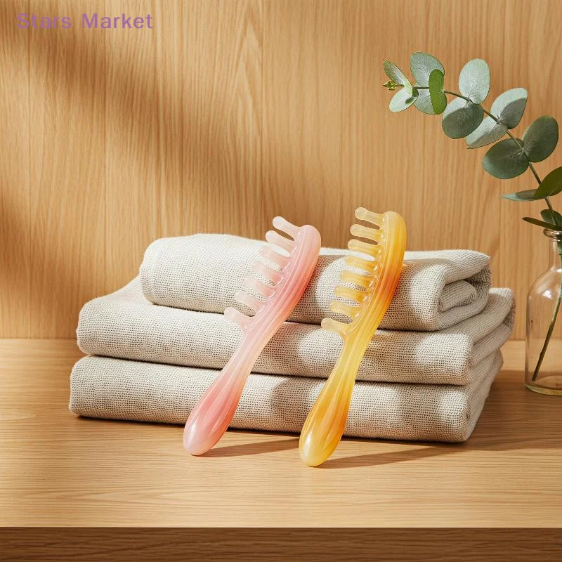 New Resin Scalp Massage Comb With Smooth Rounded Teeth Comfortable Grip For Hair Care Relaxation Head Tension Relief