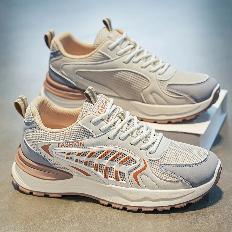 Men's Mesh Breathable Sneakers Spring Summer Non-Slip Casual Racing Outdoor Running Shoes Fashion Student Speed Sports