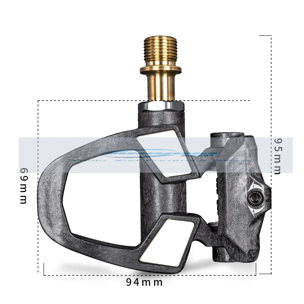 

Road Bike SPD System Carbon Fiber Material + Titanium Alloy Axis Triperin 6 Degree Lock Plate Bicycle Pedal