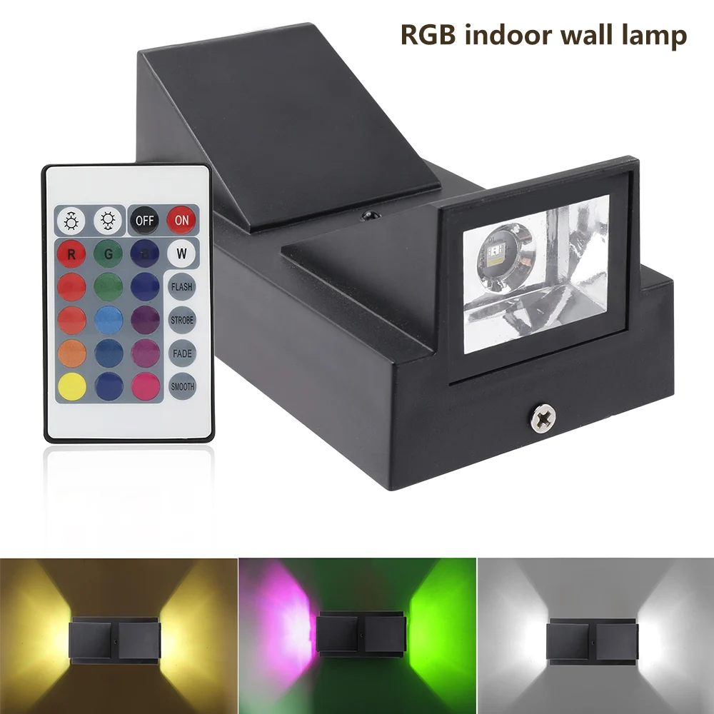 Newest Indoor RGB Wall Light With Remote Control Warm + White Light For Corridors Balconies Bars Courtyard Decoration