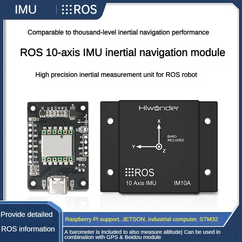 ROS 10-assige IMU Inertiële Module ROS Robotics MEMS USB Magnetometer AHRS Gyroscoop Houdingssensor Robots voor Jetson Raspberry Pi