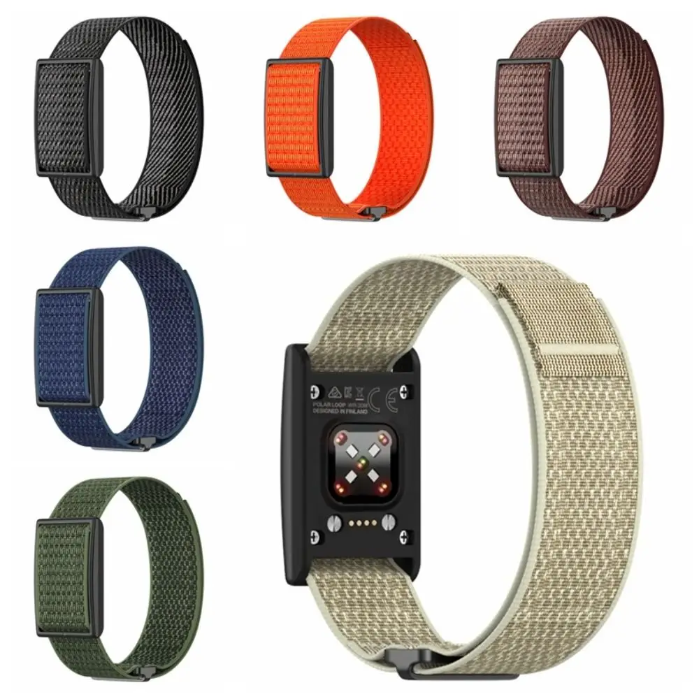 Image of Nylon Sportarmband 22mm Schlaufen-Design Fitness-Tracker-Armband Atmungsaktives Verstellbares Bizeps-Band für Polar Loop für Männer Frauen Armband